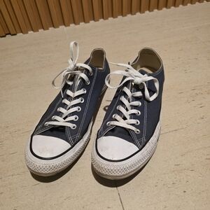 Converse Low-Top Canvas Sneakers in Navy and White